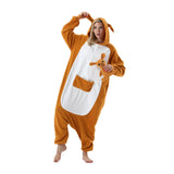 1 x RAW Customer Returns AKAAYUKO Women s Carnival Costume Pajamas Men s Christmas Halloween Jumpsuit Pajamas Animals Onesie Overall Sleepwear Carnival Costumes Kangaroo - RRP €30.24