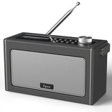 1 x RAW Customer Returns i-box DAB DAB Plus Radio FM Radio with Bluetooth, Portable Digital Radio Retro Bluetooth Radio with rechargeable battery for up to 15 hours of playback, LCD screen, Aux and headphone connections - RRP €50.41