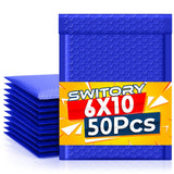 1 x RAW Customer Returns Switory 50pcs Shipping Bags A5 Padded Envelopes 6 x 10.6 Poly Bubble Mailer Padded Envelopes Bubble Lined Poly Mailer Self Sealing for Packaging Blue - RRP €18.99