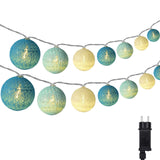 1 x RAW Customer Returns DeepDream Cotton Ball Fairy Lights, 5m 20 LED Ball Fairy Lights Indoor Fairy Lights Cotton Ball Fairy Lights with Plug for Children s Room, Bedroom, Wedding, Party, Festival Turquoise  - RRP €18.14