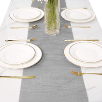 10 x Brand New Table runner linen cloth in grey 40 cm x 10 m , PVC table ribbon DIY placemat washable wear-resistant, linen cloth table runner boho table decoration for birthdays, weddings, communion, outdoor - RRP €204.0