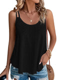 1 x RAW Customer Returns Tank Top Women s 2024 Summer Black Eyelet Spaghetti Tops Summer Fashion Sleeveless Shirt Women s XL - RRP €18.04