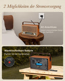 1 x RAW Customer Returns PRUNUS J-120 Vintage Wooden FM AM SW Portable Radio, Retro Bluetooth Speaker, Portable Radio with Enhanced 1800 mAh Rechargeable Battery, AC Power Available, Supports TF USB AUX. - RRP €39.99