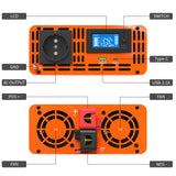 1 x RAW Customer Returns DATOUBOSS 1000W 2000W 24V to 230V pure sine wave inverter voltage converter with EU socket, Type-c connections, LCD display, one 2.1A USB - RRP €140.17