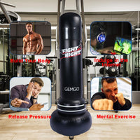 1 x RAW Customer Returns Punching Bag with Stand for Kids and Adults, JanTeelGO Kids Punching Bag 180cm with Pocket Design, 0.4mm Thick PVC Big Speed Ball Instant Rebound, Tumbler for Karate - RRP €27.47