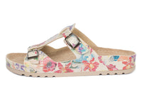 1 x Brand New Aerosoft Women s Comfortable Mules with Memory Foam Insole and 2 Adjustable Buckles Beige Multicolor, numeric 37  - RRP €51.6