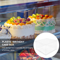 6 x Brand New DOITOOL 1Pc 10 inch Transparent Plastic Birthday Cake Box Cake Container Box Dessert Storage Box Transparent  - RRP €70.44