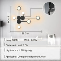 1 x RAW Customer Returns ZTWLEED wall light indoor LED 26W wall lamp LED modern, AC220V 3 colors light 3000-6000K wall lighting 3600LM black large wall lamp for bedroom living room hallway - RRP €57.47