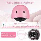 1 x RAW Customer Returns WayEee 7PCS Child Protective Equipment, Skate Protections Includes Helmet Knee Pads Elbow Pads and Wrist Guards for Cycling Skateboard Skating and Other Sports Pink  - RRP €30.73