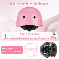 1 x RAW Customer Returns WayEee knee pads for children with helmet, protective set for children 3-10 years, knee pads for inline skates, children s protective equipment for inline skates, skateboards, bicycles, roller skates pink  - RRP €29.99