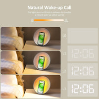 2 x RAW Customer Returns COLSUR Wake-up Light, Sunrise Simulation Light Alarm Clock with Wireless Charging, White Noise Machine with 7 Natural Sounds for Baby, Bluetooth Speaker Snooze Function Ideal Gift  - RRP €119.98