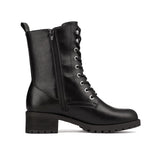 1 x RAW Customer Returns DREAM PAIRS Fashion Mid-Calf Boots with Zipper Women s Ankle Boots Lace-up with Wide Heel Warm Lining for Autumn and Winter BLACK DMB214-E Size 38 EUR  - RRP €43.56