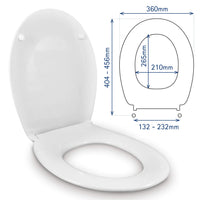 1 x RAW Customer Returns TOILET SEAT UNIVERSAL O SHAPE ADJUSTABLE REMOVABLE INOX HINGE COMPATIBLE TOILET SEAT EASY-CLEAN WHITE 43 x 36 x 5.5 cm - RRP €55.52