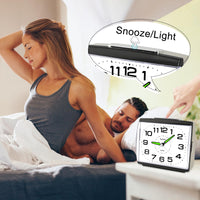 1 x RAW Customer Returns Ayybboo Analogue Alarm Clock, Non-Ticking Alarm Clock Retro with Snooze Alarm Clock with Night Light Large Analogue Alarm Clock Silent Dial Analogue Quartz Alarm Clock, Learning Alarm Clock Alarm Clock Bedroom - RRP €24.99