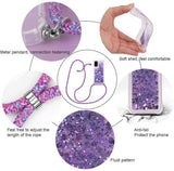 2 x Brand New HongMan Mobile Phone Chain Compatible with Samsung Galaxy S20 FE S20 FE 5G Glitter Liquid Moving Quicksand Mobile Phone Case Case with Neck Strap Mobile Phone Cord with Protective Case with Strap Chain Case Purple  - RRP €18.82