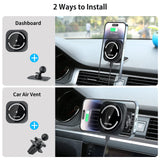 1 x RAW Customer Returns OHLPRO Car Phone Holder with Charging Function, for Magsafe Car Holder and iPhone 15 15 Pro 15 Pro Max and 14 13 12 Series, 360 Rotatable Super Strong Magnet Suitable for Most Vehicles - RRP €29.99