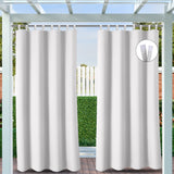 1 x RAW Customer Returns Clothink Outdoor Curtains Velcro 132x245cm Grey-White 2 Pieces Balcony Curtain Loops Opaque Privacy UV Protection Against Weather Garden Balcony Yard - RRP €43.31