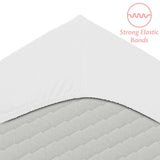 1 x RAW Customer Returns Waterproof Double Mattress Cover 160x190 cm White Fitted Sheet in Cotton and Microfibre Bed Protection Mattress Protector Breathable Hypoallergenic Machine Washable - RRP €20.18