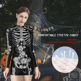 1 x RAW Customer Returns Skeleton Costume Women, Halloween Costume Women, Halloween Skeleton Costume Adults, Sexy Scary Skeleton Jumpsuit Bodysuit Skirt Carnival Costumes Women For Halloween Carnival Mardi Gras Party L  - RRP €25.99