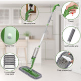 1 x RAW Customer Returns MASTERTOP mop with spray function, floor mop, spray mop with 550 ml water tank and 5 washables, spray mop wet mop for quick cleaning green  - RRP €25.89