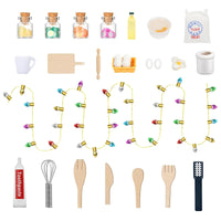 1 x Brand New 27 pieces miniature gnome baking set, miniature table dollhouse kitchen, miniature table kitchen accessories, mini dollhouse accessories, miniature kitchen furniture baking accessories - RRP €13.1