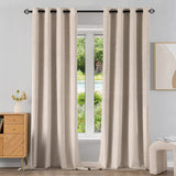 2 x Brand New EMEMA Curtain Opaque Velvet Curtain with Eyelets Curtains Decorative Curtains Eyelet Curtain Decorative Curtain for Bedroom Living Room 140x145 cm Set of 2 Grey-white - RRP €32.32