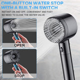 1 x RAW Customer Returns Shower head, 5 jet modes high pressure shower head with hose 2M, water saving shower head filter water stop, universal hand shower rain shower, adjustable shower head for bathroom spa, gray - RRP €20.11