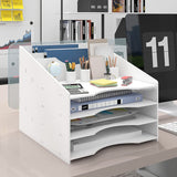 1 x RAW Customer Returns PUNCIA Document Tray A4 Letter Tray 4 Compartments PVC Desk File Organizer Paper Tray File Storage Filing System Document Holder for Office Study School Office - RRP €29.48