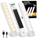 1 x RAW Customer Returns Tolare LED Motion Sensor Light, 2 Colors Adjustable LED Closet Lights, USB-C Rechargeable Closet Lights with Adhesive Magnetic Strip, Portable Wireless Night Light - 3 Pack - RRP €19.42