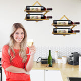 1 x RAW Customer Returns Metal Wall Mounted Wine Holder, Foldable Hanging Wine Rack Organizer for 2 Liquor Bottles, Bottle Rack Wine Bottle Rack for Home Kitchen Bar Wall Decor - RRP €29.83