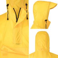 1 x RAW Customer Returns AWHA rain poncho for men and women, waterproof and extra long for hiking, riding, cycling - outdoor rain protection, reusable with bag, yellow, S M - RRP €30.24