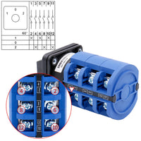 1 x RAW Customer Returns Heschen universal rotary cam selector switch, SZW26-63 D303.3D, 660V 63A, ON-OFF-ON 3 positions, 3 phases 12 terminals, with main switch external box - RRP €32.78