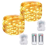 1 x RAW Customer Returns Kolpop Pack of 2 battery-powered fairy lights, 12 m, 120 LED, 8 modes, wire with remote control and timer, waterproof for outdoor, indoor, Christmas tree decoration, warm white - RRP €14.99