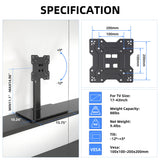 1 x RAW Customer Returns XINLEI Universal TV stand TV stand for 17-43 inch TVs or monitors, 3-level height adjustable table TV stand with tempered glass base up to 40 kg, VESA max. 200 x 200 mm TS103 - RRP €29.78