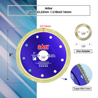 8 x RAW Customer Returns SALI diamond cutting discs, 5 pieces, 125 x 1.2 mm x 22.2 mm, extra thin with X-rim segment for hard ceramics, porcelain, tiles granite. - RRP €322.64