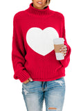 1 x Brand New Saodimallsu Women s Batwing Long Sleeve Sweater Turtleneck Oversized Knitted Pullover Z1-Red - RRP €28.92