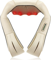 2 x RAW Customer Returns Nekteck Back and Shoulder Massager with Heat, Electric Pressure Shiatsu Massage 3D Deep Tissue Kneading for Office Chair Relieve Muscle Pain Beige  - RRP €109.98