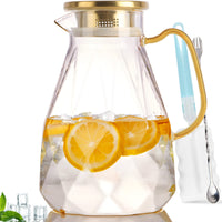 4 x RAW Customer Returns Yirilan 2.2 liter 74 ounces carafe, glass carafe, water carafe with lid, glass jug, carafe glass with lid, water jug, glass jug, water carafes - RRP €72.56