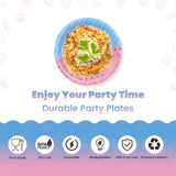 1 x Brand New AHPYEUHK Paper Plates Pack of 50 Party Plates 7 Party Tableware Set Children s Birthday Disposable Tableware Perfect for Parties and Celebrations Pink Blue  - RRP €9.99