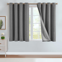 1 x RAW Customer Returns TOPICK Curtain Opaque soundproof Curtain with Eyelets Blackout Curtain Lightproof Thermal Curtain Structured Curtains Plain Color For Living Room Bedroom 2 Pieces Gray 130 x 145 cm - RRP €41.99