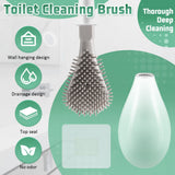 1 x Brand New Dasing Flexible toilet brush made of silicone, wall-mounted silicone brush head with container for quickly cleaning the toilet without drilling for deep cleaning green  - RRP €20.4