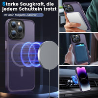 1 x Brand New HuwaiH Mobile Phone Case for iPhone 14 Pro Case, Compatible with MagSafe Translucent Matte Protective Case Shockproof Scratch-Resistant Protective Case Frosted Mobile Phone Case iPhone 14 Pro Deep Purple  - RRP €15.97