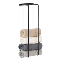 2 x Brand New Navaris Double Bathroom Towel Holder - Wall Towel Holder 2X Arms - Wall Towel Hanger - 2X Kitchen Towel Holder Bar Black Metal - RRP €33.22