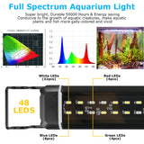 1 x RAW Customer Returns BELLALICHT LED Timer Aquarium Lighting, Aquarium Lamp Full Spectrum Red Green Blue White Light with Timer Dimmer, 10 Brightness Levels Dimmable IP66 Waterproof for Fish Tank Plant - RRP €23.18