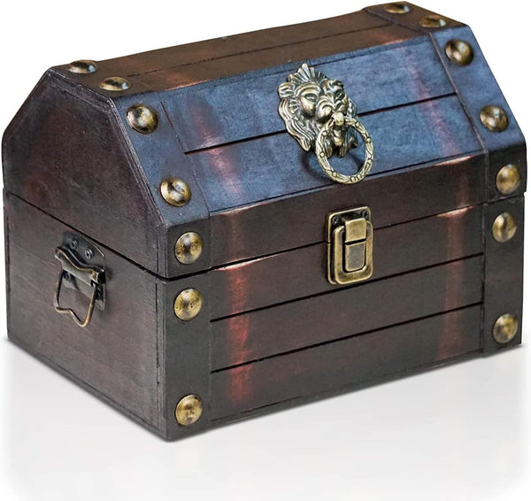 1 x RAW Customer Returns Brynnberg Lionshead wooden box L 50x36x36cm - Vintage style pirate treasure chest - Handmade - Retro design - jewelry box - with padlock - RRP €59.14