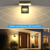 1 x RAW Customer Returns 22W LED wall light, outdoor lamp, waterproof IP65 outdoor indoor wall lamp with swivel LED panel, black square outdoor wall light for garden, terrace, 1800 lumens, warm white 3000K - RRP €38.99