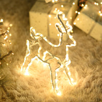 1 x RAW Customer Returns CMYK Small Christmas Decoration Reindeer Illuminated, 82 LED Reindeer Decoration, Christmas Lights Indoor Battery Operated with Timer, Illuminated Reindeer Christmas Decoration Gifts for Indoor Decoration, Warm White - RRP €17.14