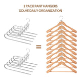 1 x RAW Customer Returns Housolution 5 Tier Trouser Hanger, 2 Pack Metal Clothes Hangers for Scarves Pants Ties Towels Clothes, Space Saving Trouser Rack for Wardrobe Clothes Shop Balcony - Gray - RRP €11.99