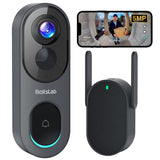 1 x RAW Customer Returns BOTSLAB Wireless Video Doorbell Battery, 5MP WiFi Doorbell with Camera, 180 Wide Angle, 210-Day Battery, Toll Free, 2.4 5 GHz WiFi, Motion Detection, Audio Function, 2-Way Audio, Siren - RRP €189.99