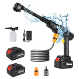 1 x RAW Customer Returns Cordless high pressure cleaner, mobile high pressure cleaner with 6 in 1 multi-spray nozzle, 45Bar 21V high pressure cleaner with foam jug 5M hose 2x75000mAh for garden carpet cleaning car washing pet - RRP €69.99